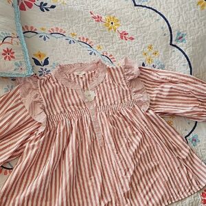 Oddi Striped Pink and White Blouse 3XL